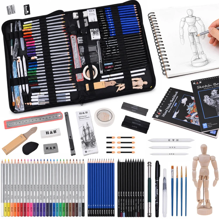 Jokomisiada Professional Art Set for Drawing and Sketching 100pcs H&B AP0129