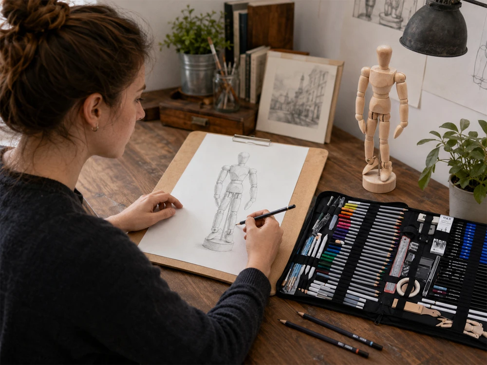 Jokomisiada Professional Art Set for Drawing and Sketching 100pcs H&B AP0129