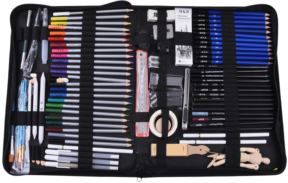 Jokomisiada Professional Art Set for Drawing and Sketching 100pcs H&B AP0129