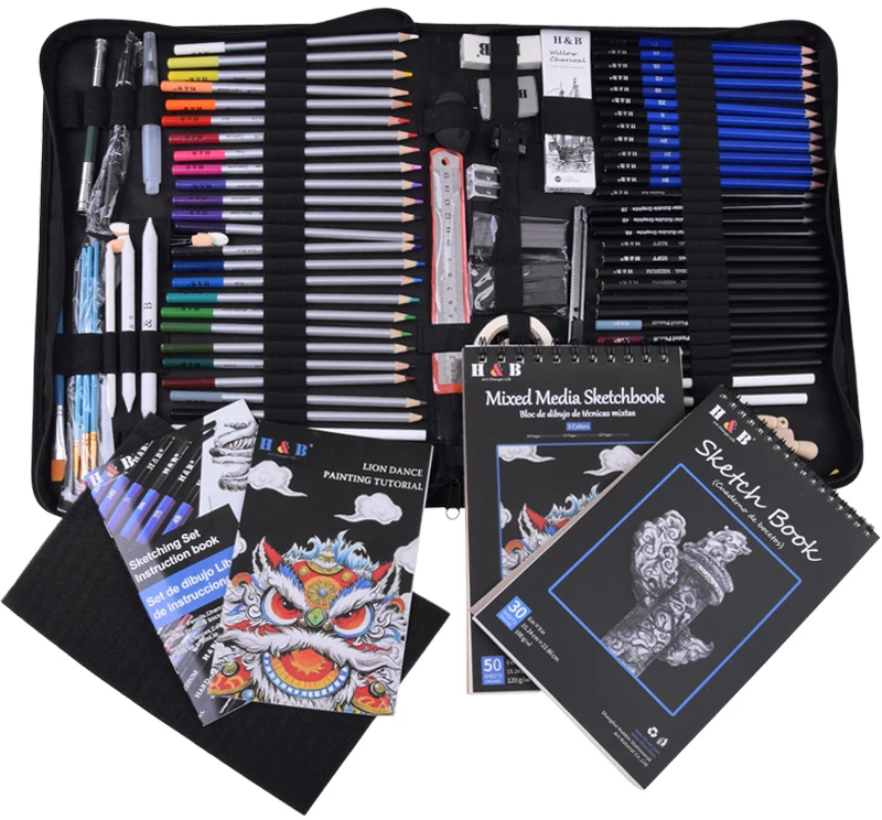 Jokomisiada Professional Art Set for Drawing and Sketching 100pcs H&B AP0129