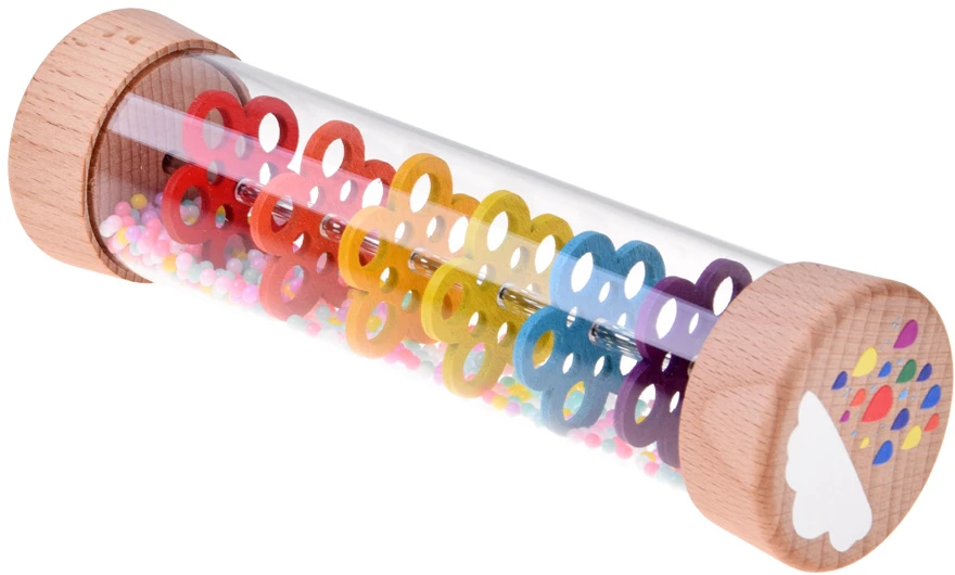 Jokomisiada RAIN SHOWER rattle - wooden tube with balls - NOISE sound ZA6572