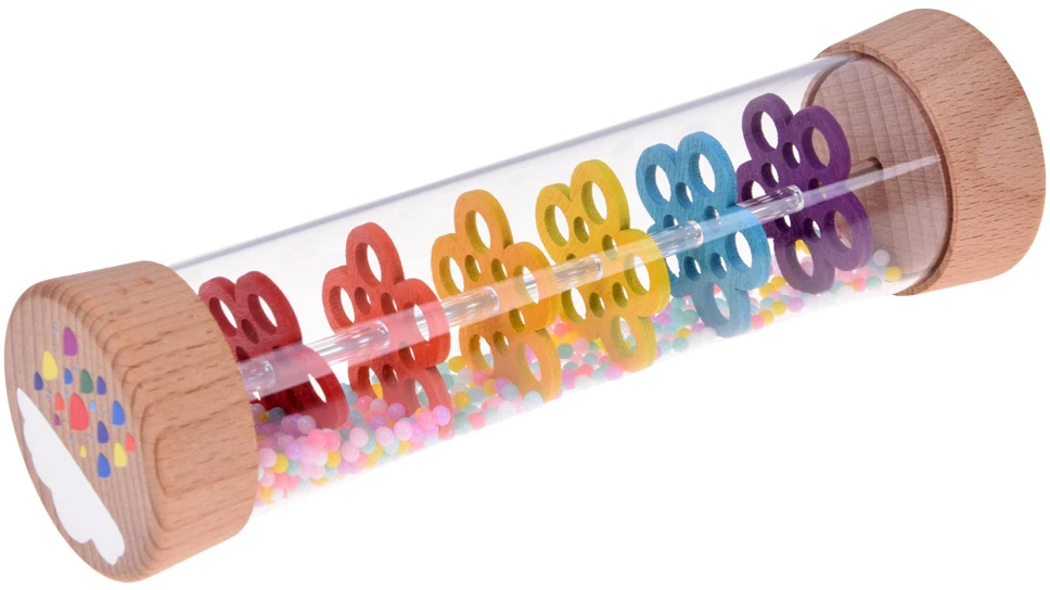 Jokomisiada RAIN SHOWER rattle - wooden tube with balls - NOISE sound ZA6572