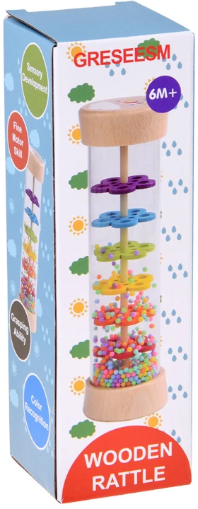 Jokomisiada RAIN SHOWER rattle - wooden tube with balls - NOISE sound ZA6572