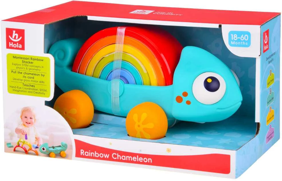 Dėlionė Jokomisiada Vaivorykštės chameleono galvosūkis Montessori piramidas ZA4532