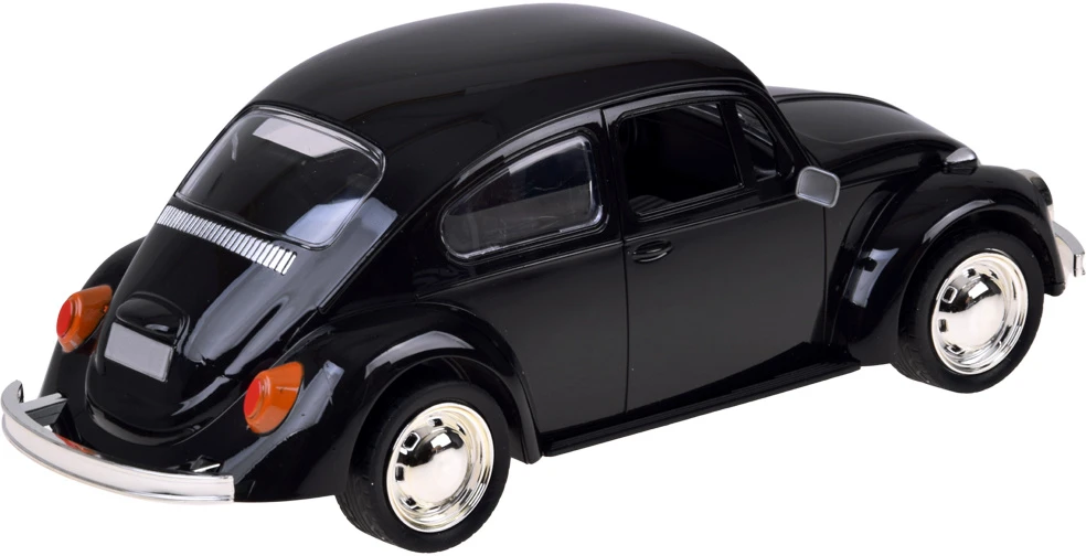 Jokomisiada RC Retro Beetle nuotoliniu būdu valdomas automobilis 1:16 juodas su 27 MHz nuotolinio valdymo pulteliu RC0759