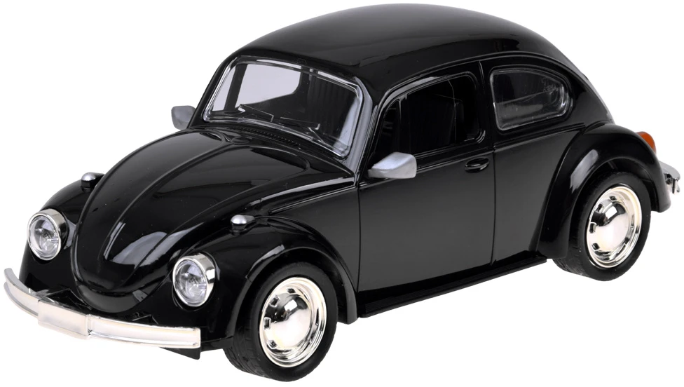 Jokomisiada RC Retro Beetle nuotoliniu būdu valdomas automobilis 1:16 juodas su 27 MHz nuotolinio valdymo pulteliu RC0759