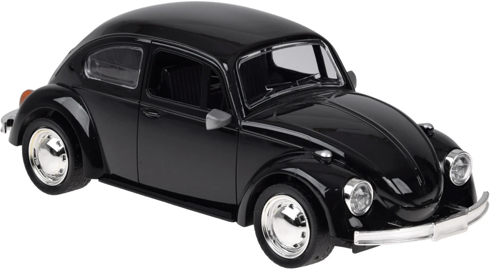 Jokomisiada RC Retro Beetle nuotoliniu būdu valdomas automobilis 1:16 juodas su 27 MHz nuotolinio valdymo pulteliu RC0759