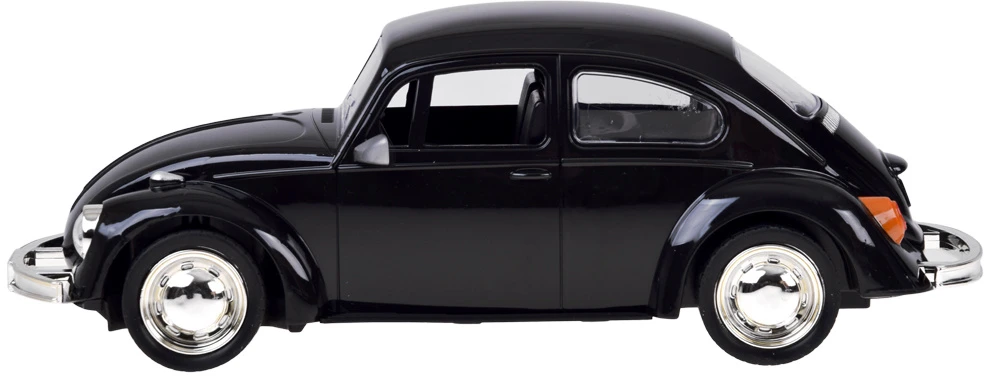 Jokomisiada RC Retro Beetle nuotoliniu būdu valdomas automobilis 1:16 juodas su 27 MHz nuotolinio valdymo pulteliu RC0759