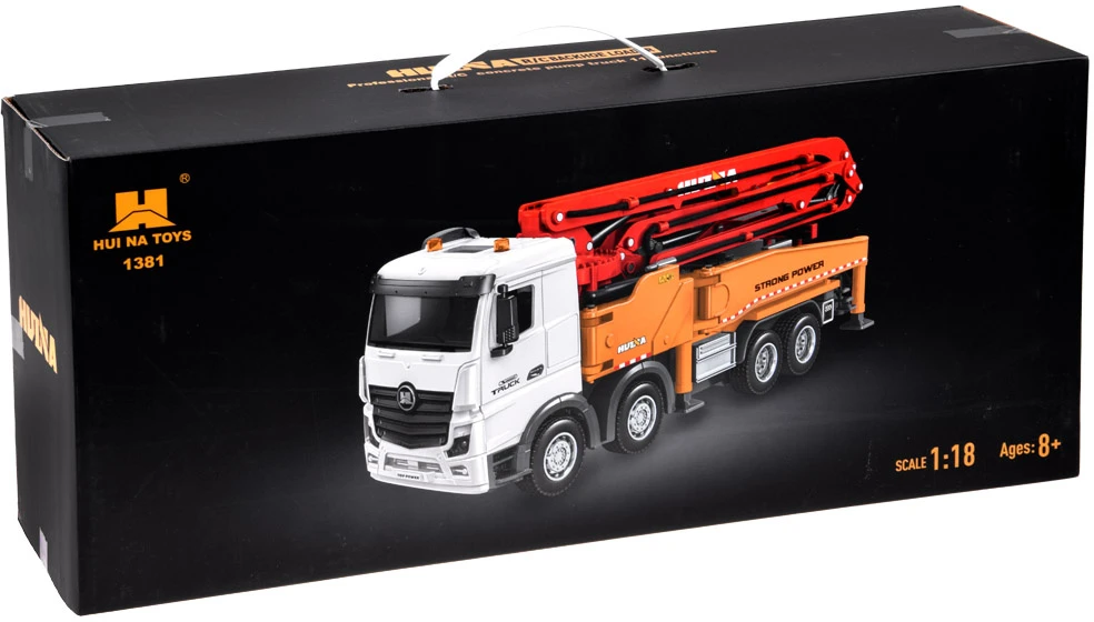 Jokomisiada Remote-Controlled Concrete Pump Truck RC 1:18 with Lights and Sound RC0787