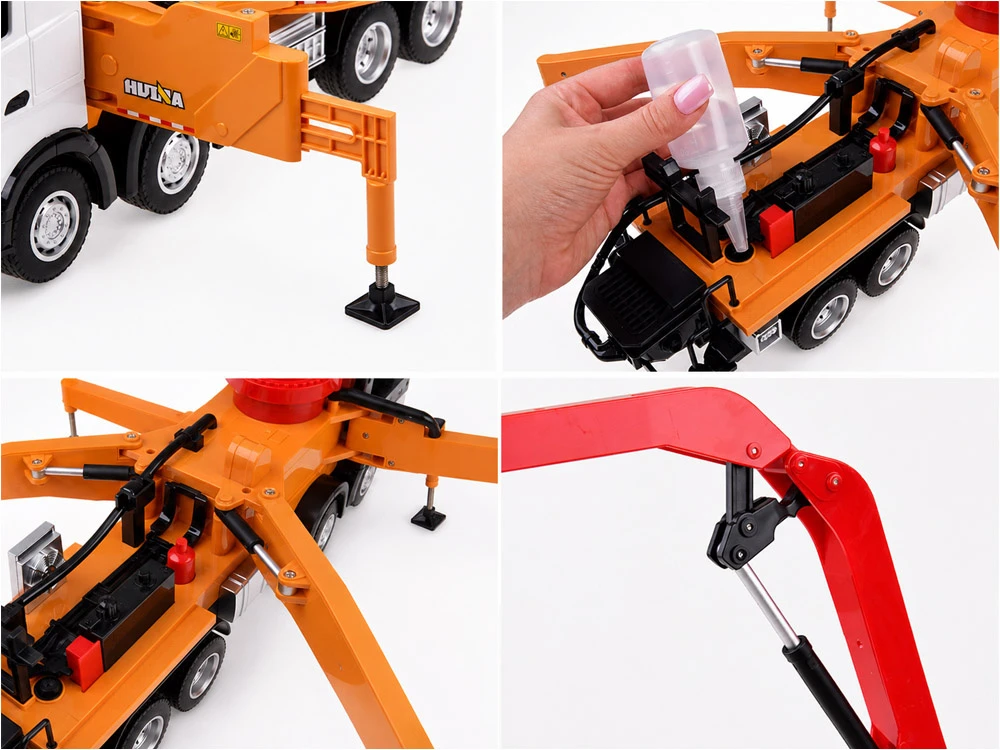 Jokomisiada Remote-Controlled Concrete Pump Truck RC 1:18 with Lights and Sound RC0787