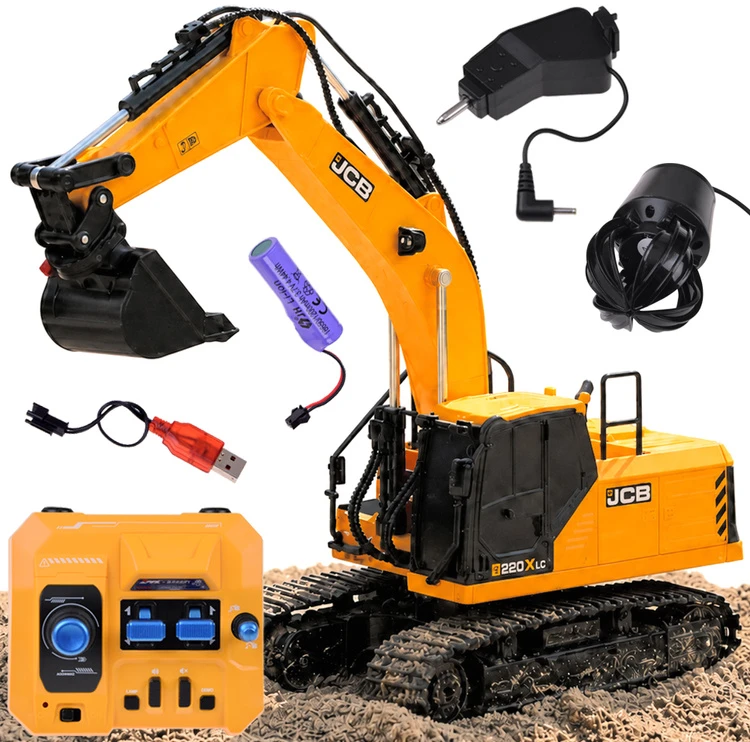 Jokomisiada Remote controlled excavator licensed by JCB + 3 attachments RC0790