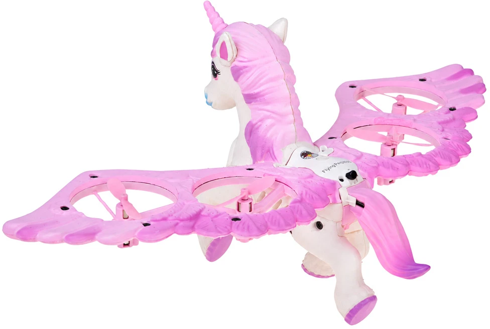 Jokomisiada Remote-controlled flying drone UNICORN PEGASUS - lights up pink RC0777