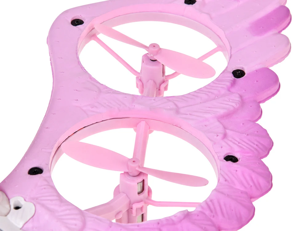 Jokomisiada Remote-controlled flying drone UNICORN PEGASUS - lights up pink RC0777