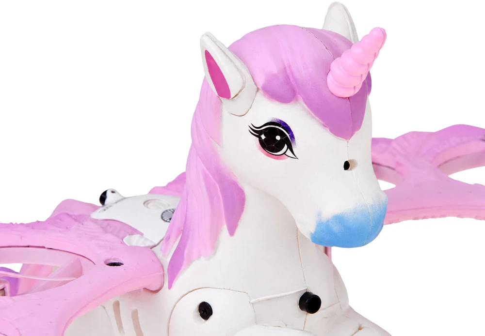 Jokomisiada Remote-controlled flying drone UNICORN PEGASUS - lights up pink RC0777