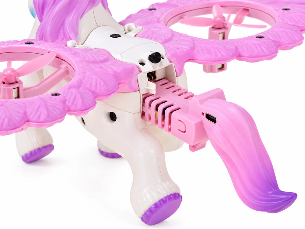 Jokomisiada Remote-controlled flying drone UNICORN PEGASUS - lights up pink RC0777