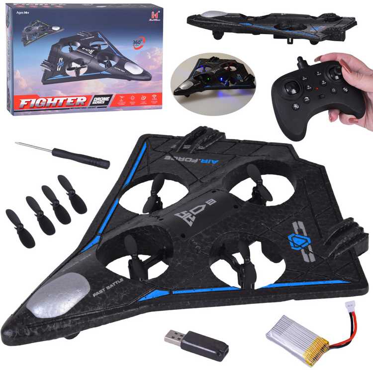 Jokomisiada Remote Controlled Lightweight Drone with LED Effects and 360° Stunts RC0751