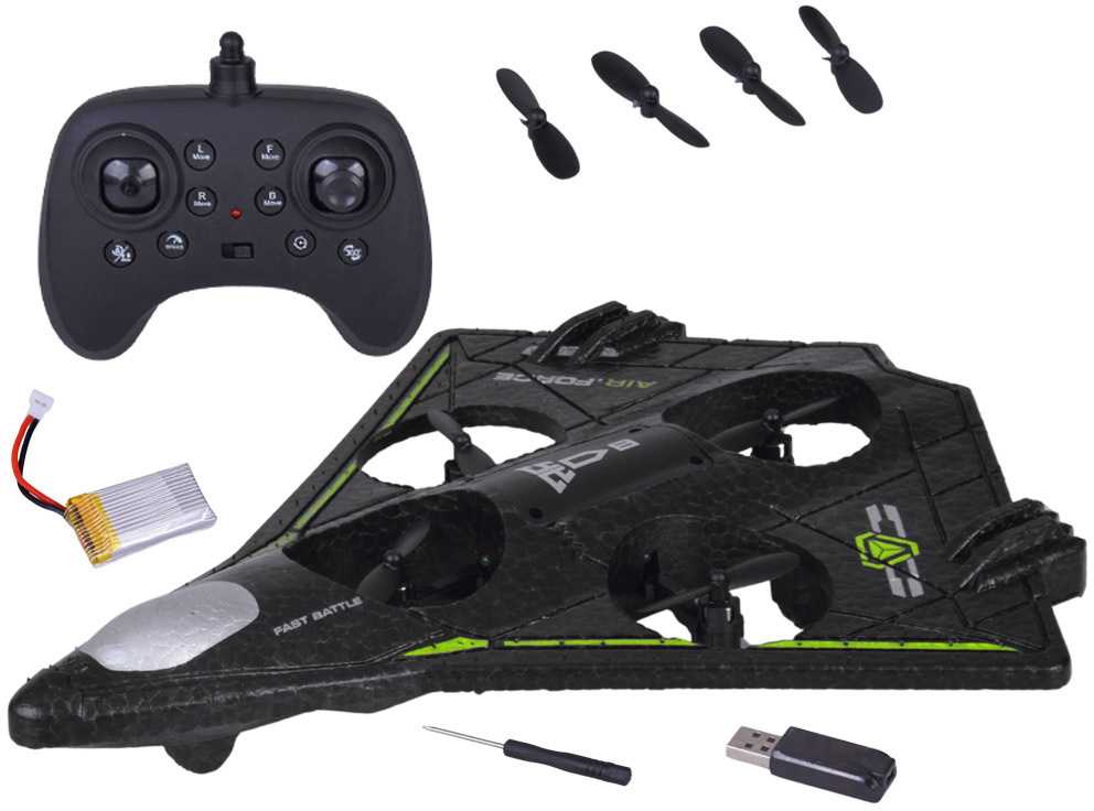 Jokomisiada Remote Controlled Lightweight Drone with LED Effects and 360° Stunts RC0751