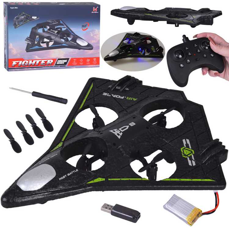 Jokomisiada Remote Controlled Lightweight Drone with LED Effects and 360° Stunts RC0751