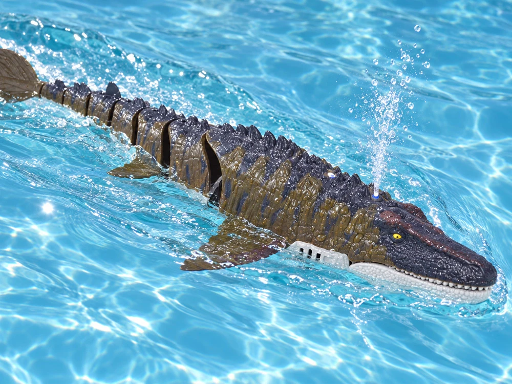 Jokomisiada Remote-Controlled Mosasaurus Aquatic Dinosaur Swims and Sprays Vanduo 40 cm RC0801