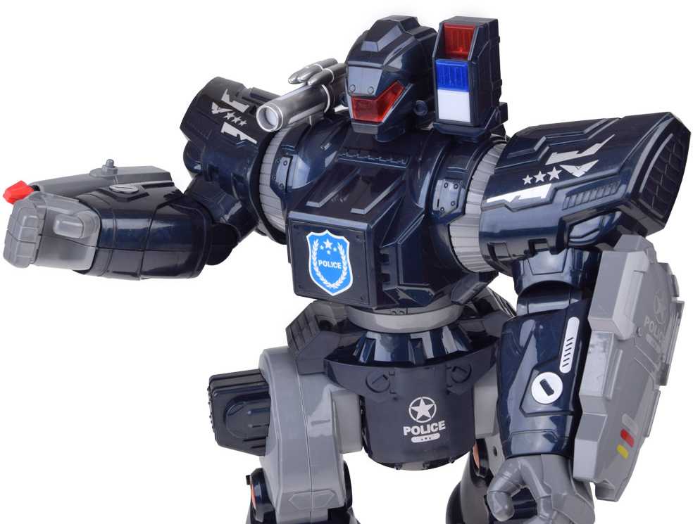 Jokomisiada Remote-controlled POLICE ROBOT - walks, dances, shoots and lights up RC0731