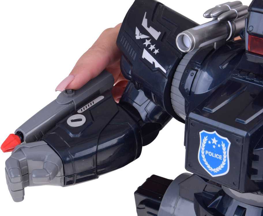 Jokomisiada Remote-controlled POLICE ROBOT - walks, dances, shoots and lights up RC0731