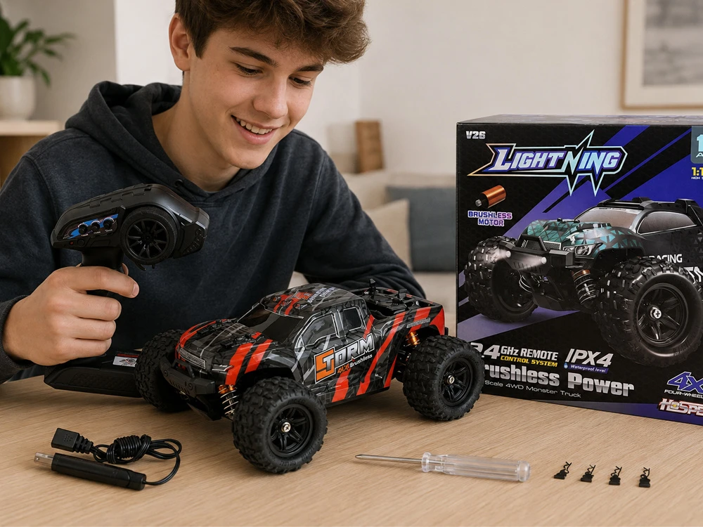 Jokomisiada Remote-Controlled RC Buggy Off-Road Ligting 4x4 Car RC0773