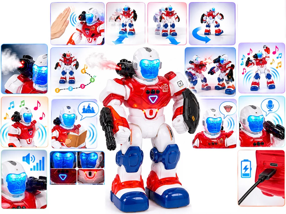 Jokomisiada Remote-controlled robot with remote control and gesture control - water vapor RC0807