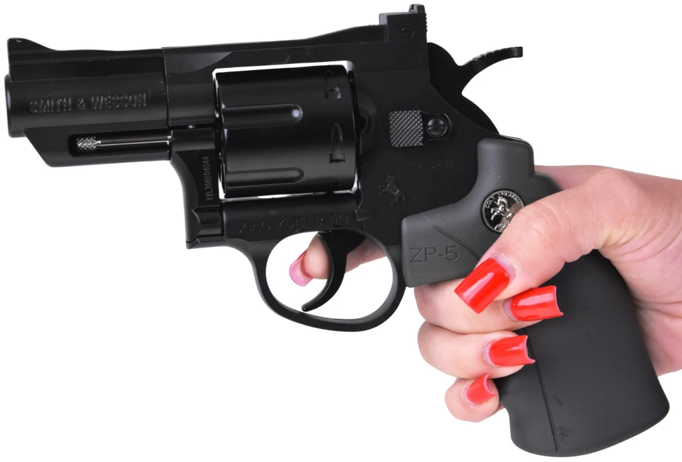 Jokomisiada Žaislinis pistoletas REVOLVER – metalinis, automatinis, su keičiamais elementais ZA6410