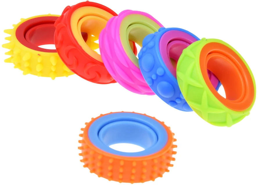 Jokomisiada Rotating Anti-Stress Sensory Fidget Rings – Set of 6 ZA6619