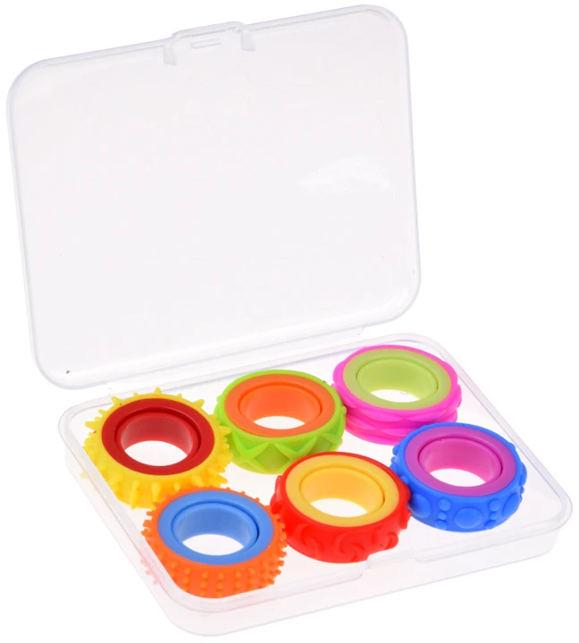 Jokomisiada Rotating Anti-Stress Sensory Fidget Rings – Set of 6 ZA6619