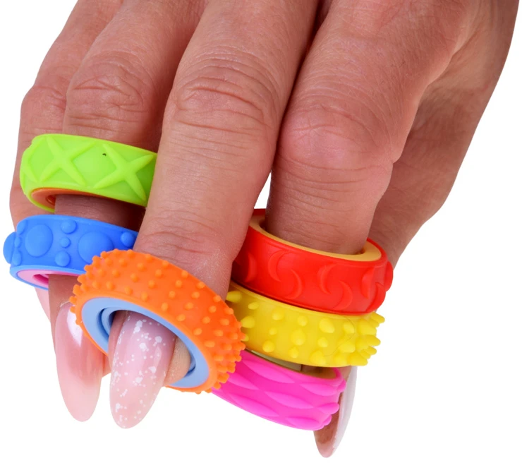 Jokomisiada Rotating Anti-Stress Sensory Fidget Rings – Set of 6 ZA6619