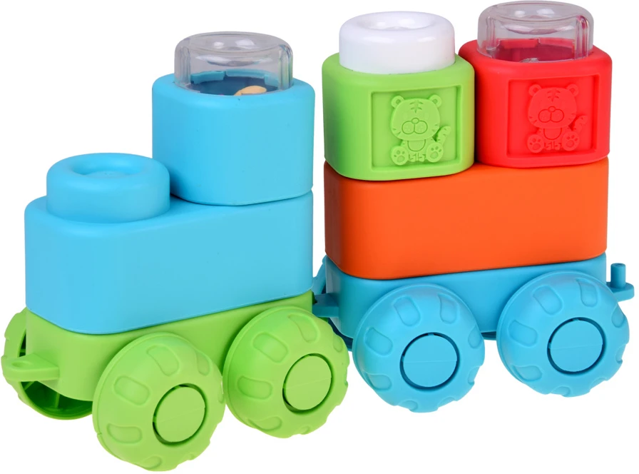 Jokomisiada Rubber blocks 3 in 1 - soft, sensory, sound, light 32 pieces ZA6435
