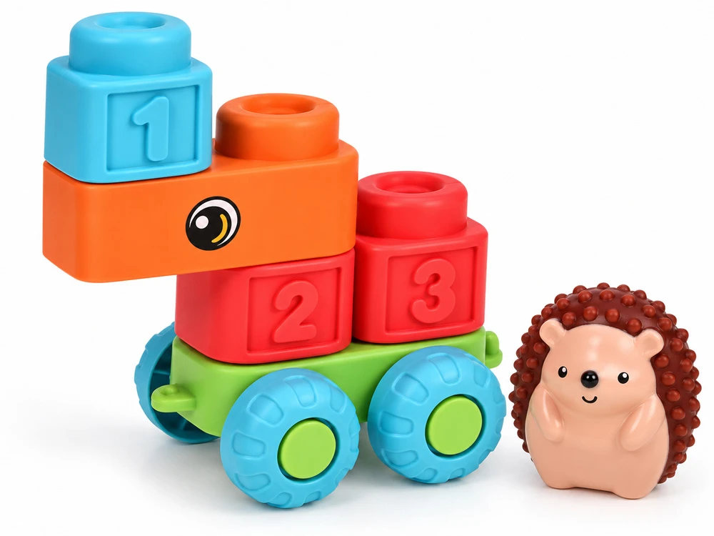 Jokomisiada Rubber blocks 3 in 1 - soft, sensory, finger puppets 22 pieces ZA6439