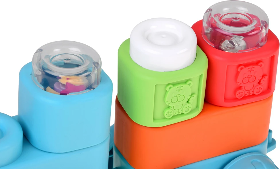 Jokomisiada Rubber blocks 3 in 1 - soft, sensory, sound, light 32 pieces ZA6435