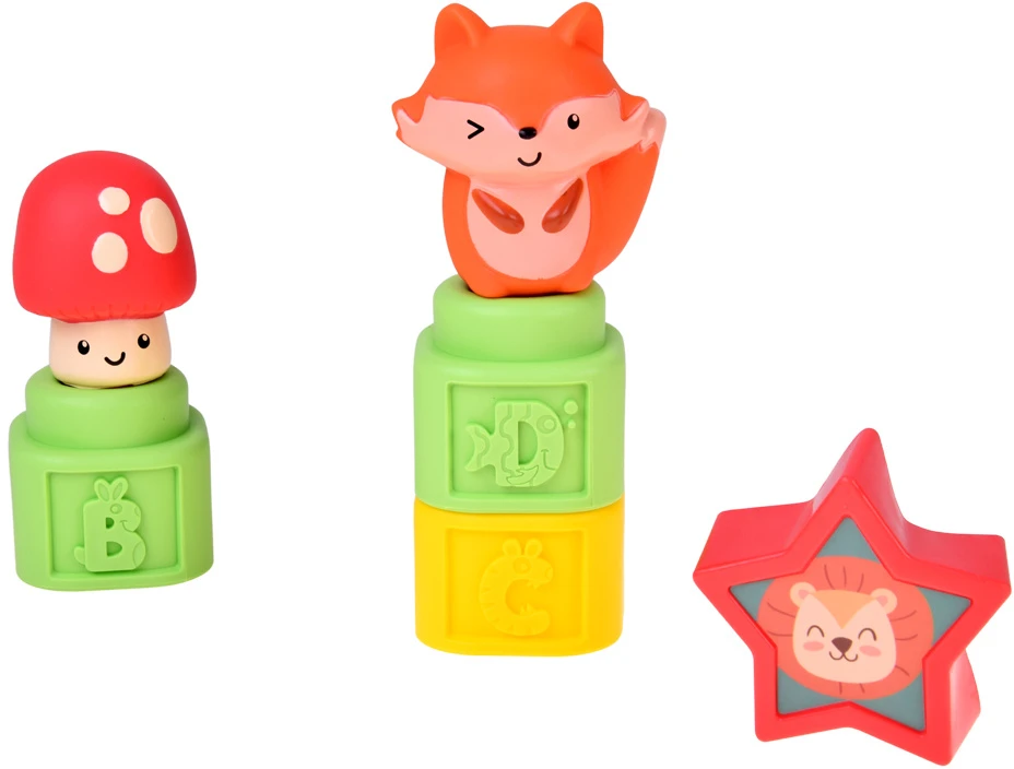Jokomisiada Rubber blocks 3 in 1 - soft, sensory, finger puppets 22 pieces ZA6439