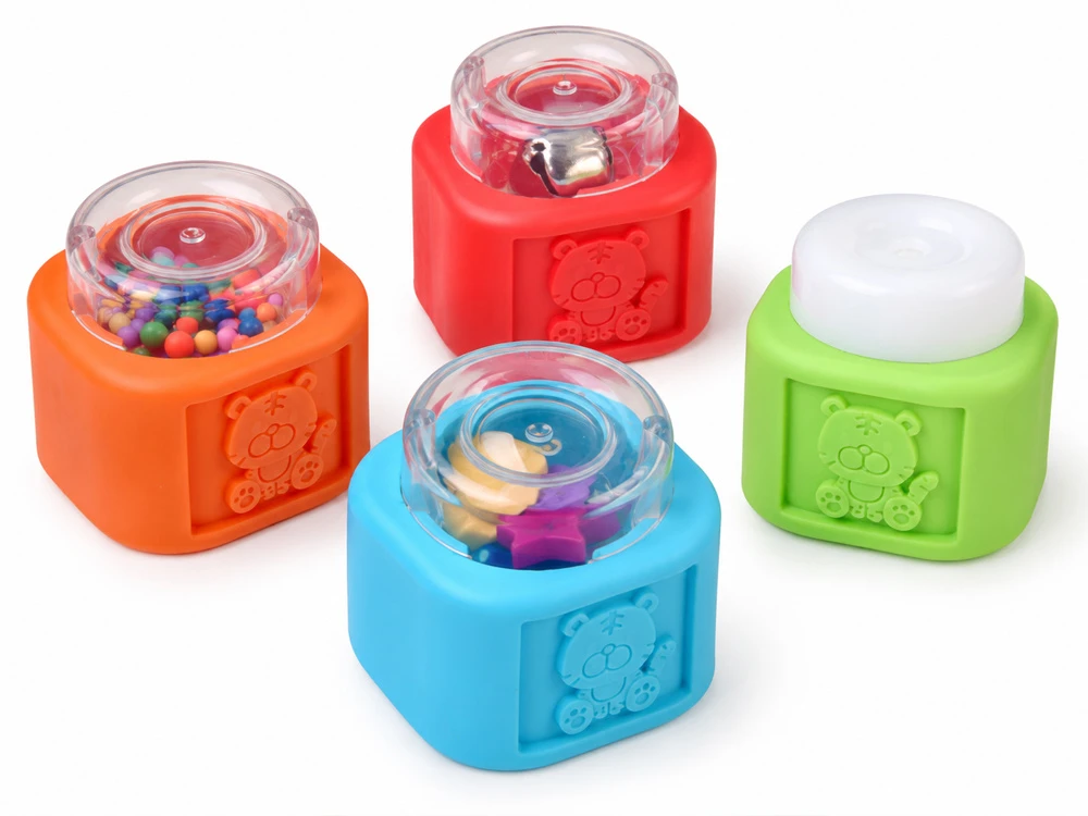 Jokomisiada Rubber blocks 3 in 1 - soft, sensory, sound, light 32 pieces ZA6435