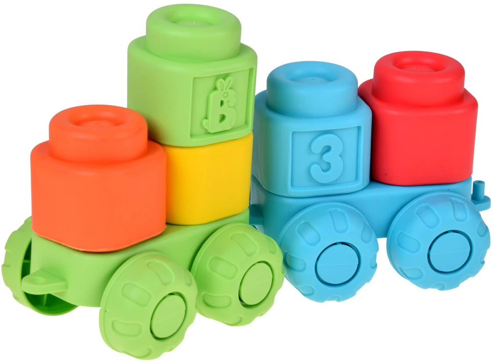 Jokomisiada Rubber blocks 3 in 1 - soft, sensory, sound, light 32 pieces ZA6435
