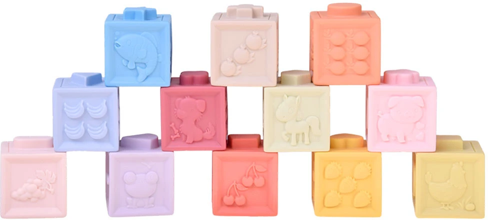 Jokomisiada Rubber blocks - soft, sensory, pastel 12 pcs ZA6635