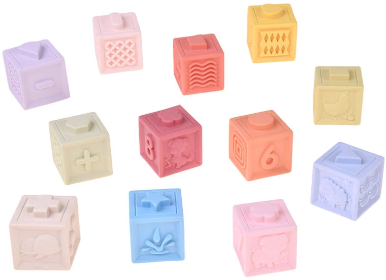 Jokomisiada Rubber blocks - soft, sensory, pastel 12 pcs ZA6635