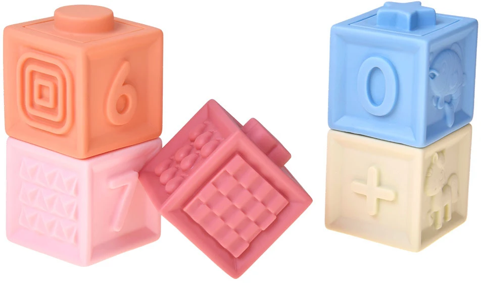 Jokomisiada Rubber blocks - soft, sensory, pastel 12 pcs ZA6635