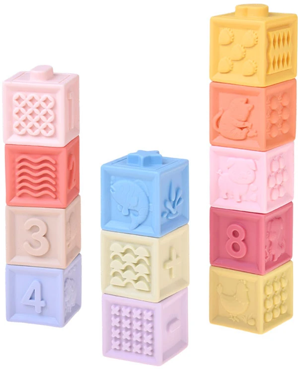 Jokomisiada Rubber blocks - soft, sensory, pastel 12 pcs ZA6635
