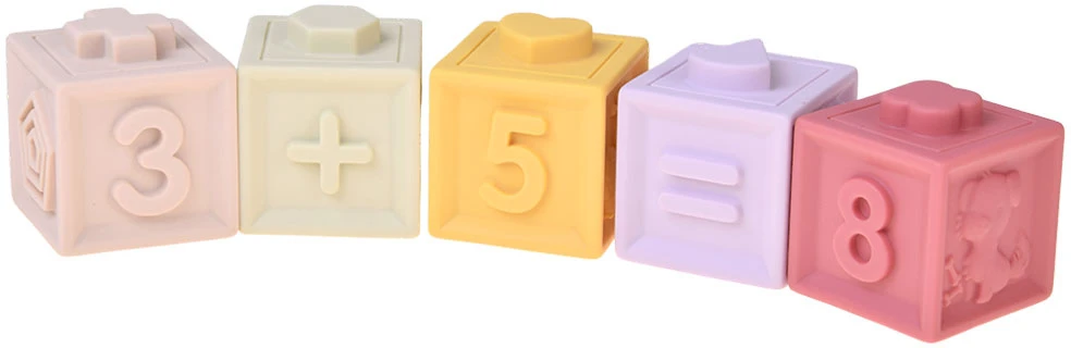 Jokomisiada Rubber blocks - soft, sensory, pastel 12 pcs ZA6635