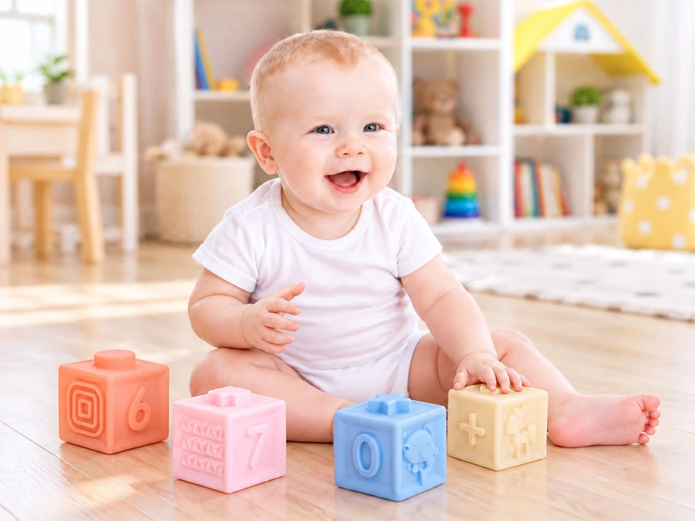 Jokomisiada Rubber blocks - soft, sensory, pastel 12 pcs ZA6635