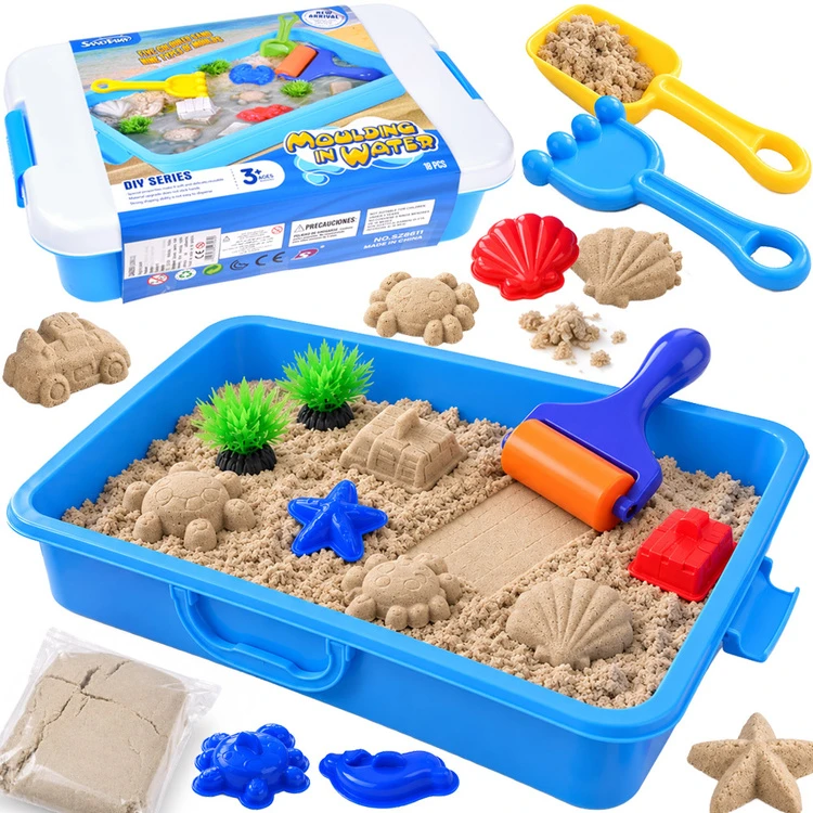 Jokomisiada Sandbox 2 in 1 Dynamic sand, molds and box 18 pieces ZA6293