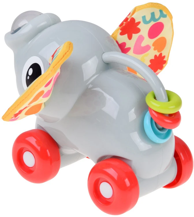 Jokomisiada Sensory ELEPHANT on wheels for toddlers - rustling, sliding ZA6342