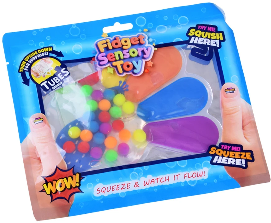 Jokomisiada Sensory Fidget Toy Peacock for Squeezing with Colorful Balls ZA6552