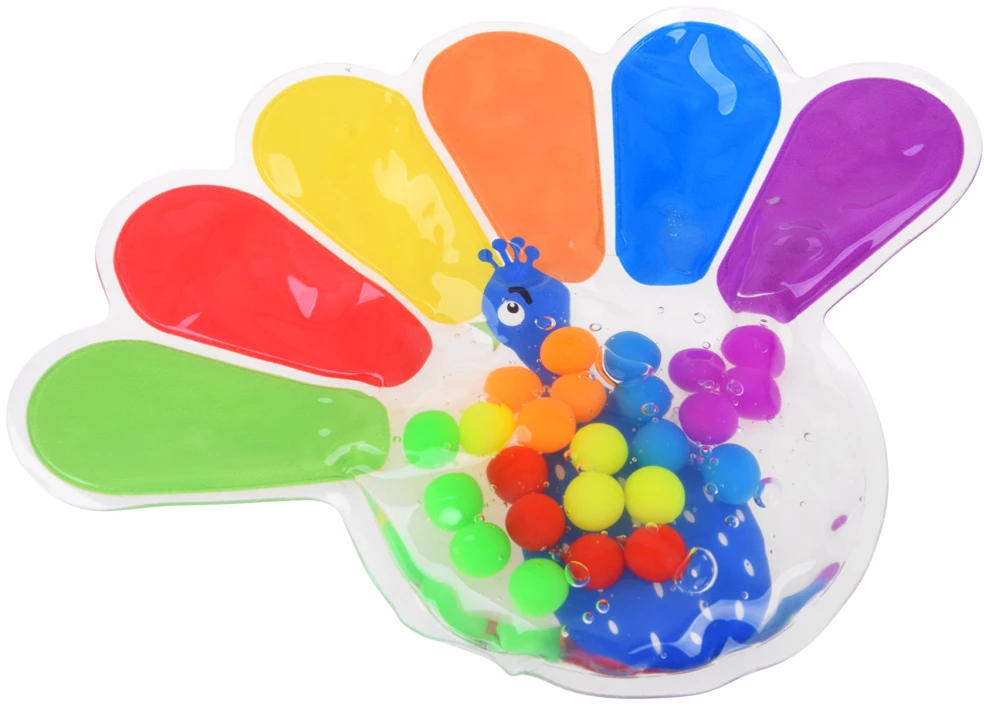 Jokomisiada Sensory Fidget Toy Peacock for Squeezing with Colorful Balls ZA6552