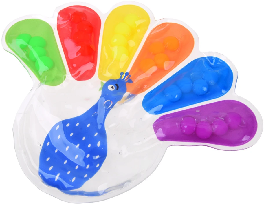 Jokomisiada Sensory Fidget Toy Peacock for Squeezing with Colorful Balls ZA6552