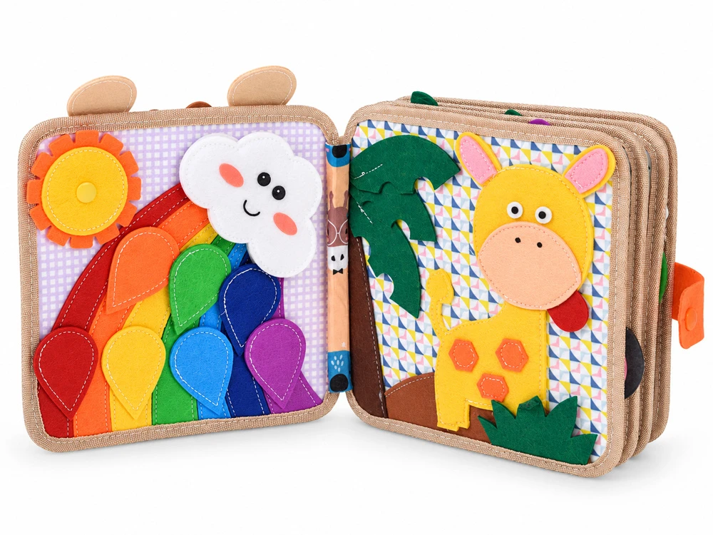 Jokomisiada Sensory manipulation book with Velcro and moving elements ZA6600