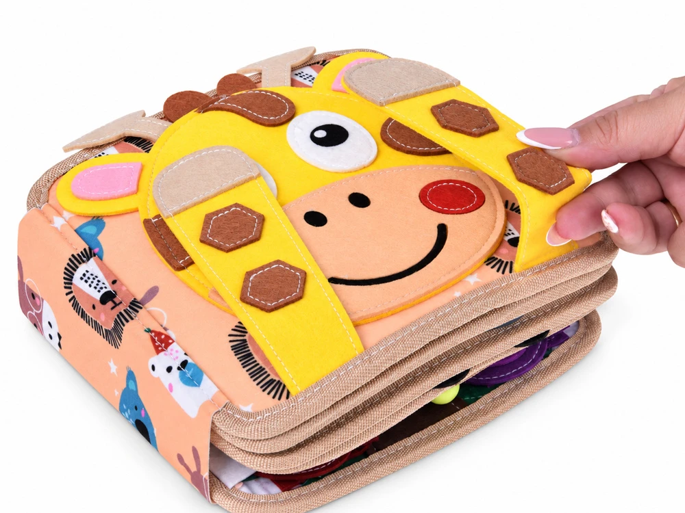 Jokomisiada Sensory manipulation book with Velcro and moving elements ZA6600